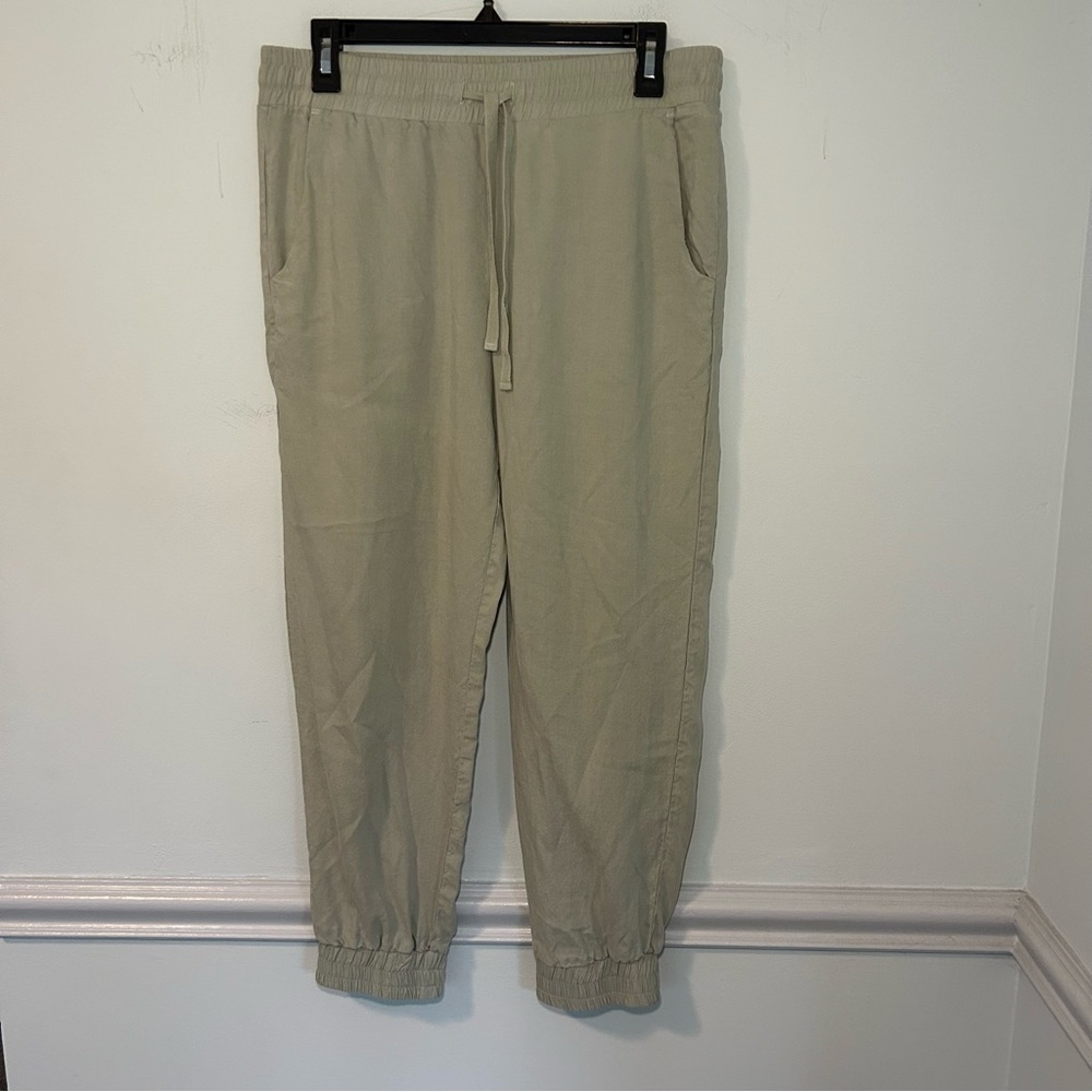 Cloth & Stone Light Green Front Pocket Drawstring Joggers Size Small